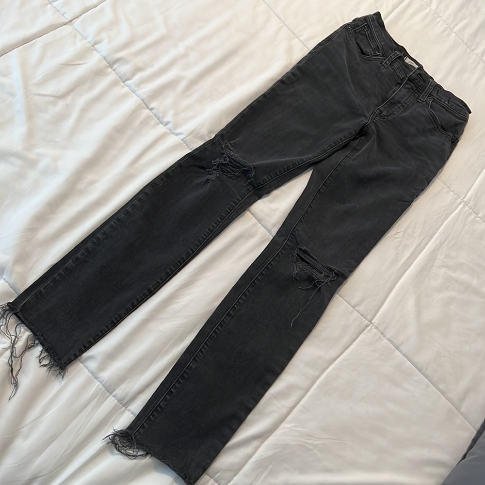 Madewell 9” Black distressed skinny jeans Size 25